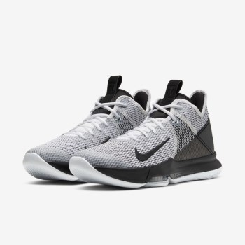 Nike LeBron Witness 4 - Férfi Kosárlabda Cipő - Fehér/Fehér/Fekete